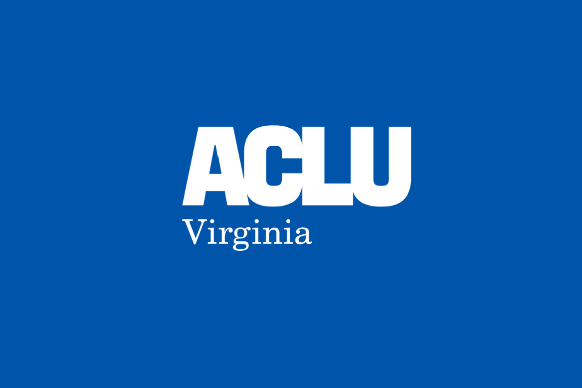 ACLU-VA logo against a blue background